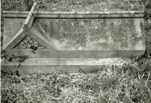 Photograph of the grave of James Thomas